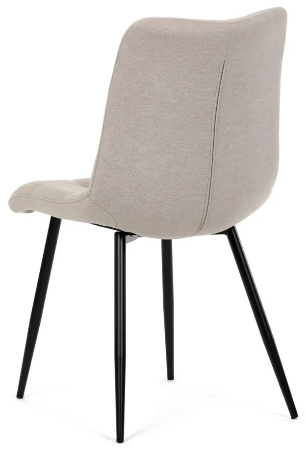 Scaun de sufragerie, material cappuccino, picioare din metal negru