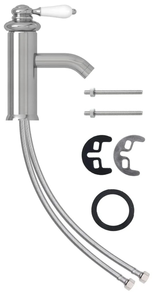 Ezüst fürdőszobai mosdócsaptelep 130 x 180 mm