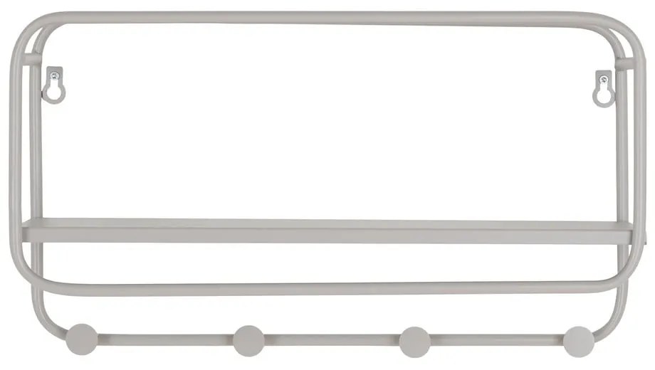 Világosszürke fém fali fogas polccal Feira – House Nordic