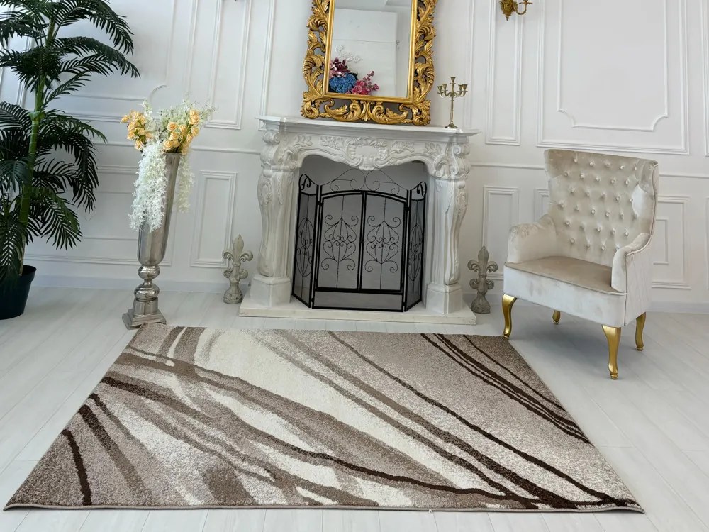 Nora 6038 bézs modern szőnyeg 60x220 cm