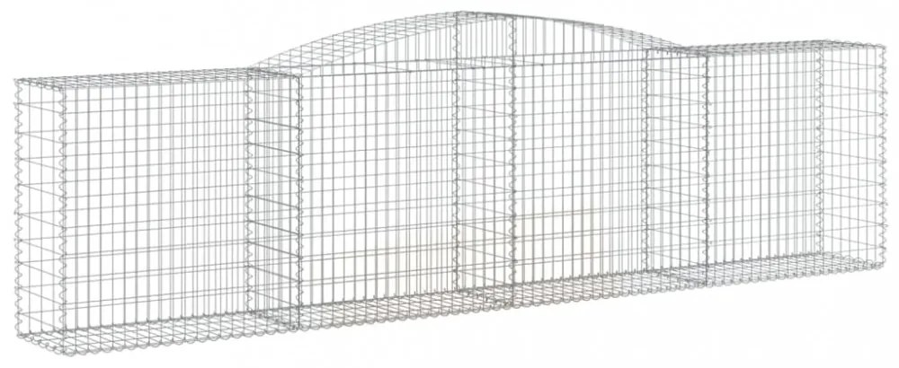 vidaXL 25 db íves horganyzott vas gabion kosár 400x50x100/120 cm