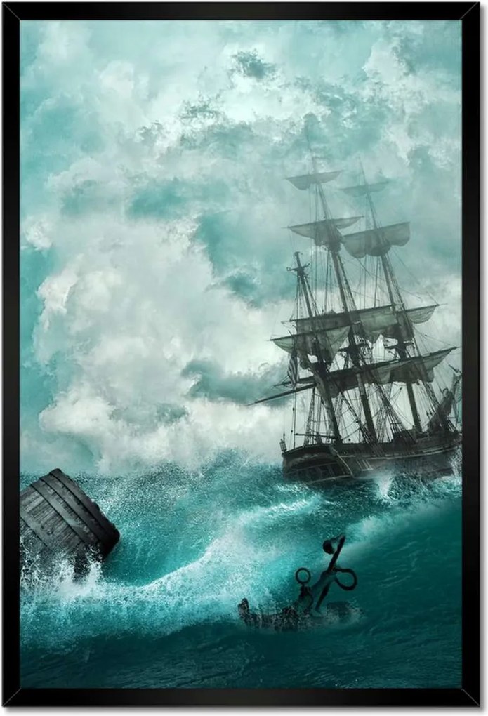 Poszterek keretben 40x60 Vihar Tenger Hajó Tájkép