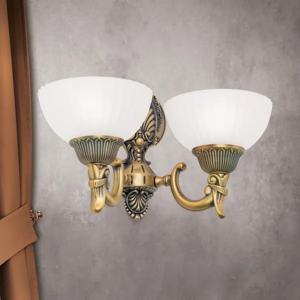 Orion WA 2-1201/2 - Fali lámpa ROCCA 2xE27/60W/230V bronz/fehér