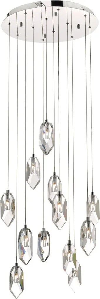 DAR LIGHTING CRY1250 CRYSTAL Kristály Függesztett Lámpa Csiszolt Króm IP20