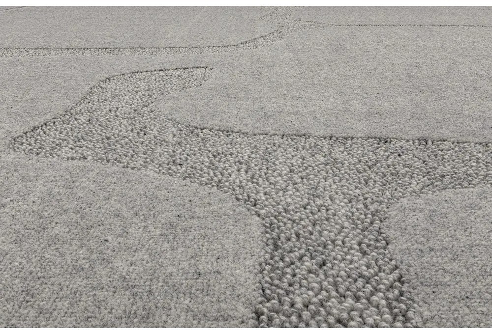 Szürke gyapjú szőnyeg 200x300 cm Morphic Organica – Agnella