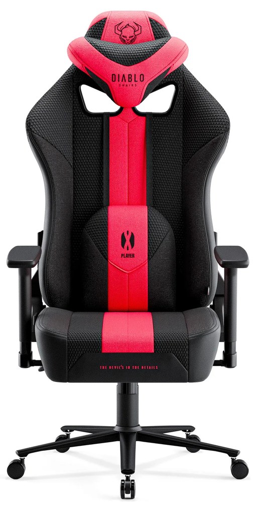 Diablo X-Player 2.0 szövet gamer szék Átlagos méret: Kármin-antracit