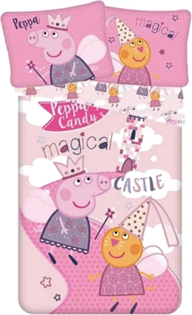 Disney Peppa Pig rózsaszín gyerek ágyneműhuzat 140x200cm+90x70cm Faro