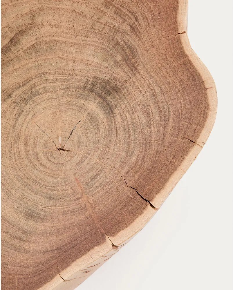 Natúr színű kerek dohányzóasztal akácfa asztallappal 49x47 cm Tavine – Kave Home