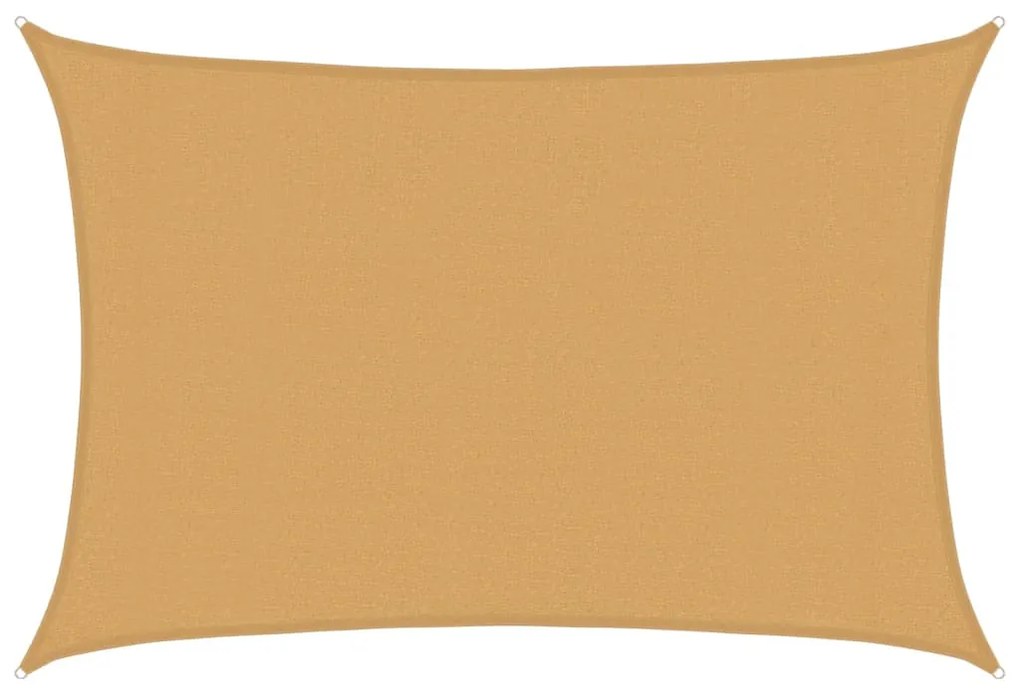 homokszínű négyszögletű HDPE napvitorla 160 g/m² 3x5 m