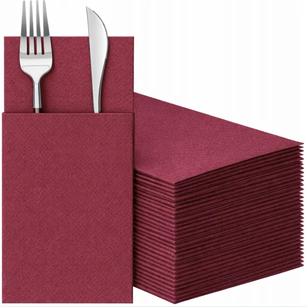 Evőeszköztartó Zsebek Bordó 32x38cm 50DB Paw