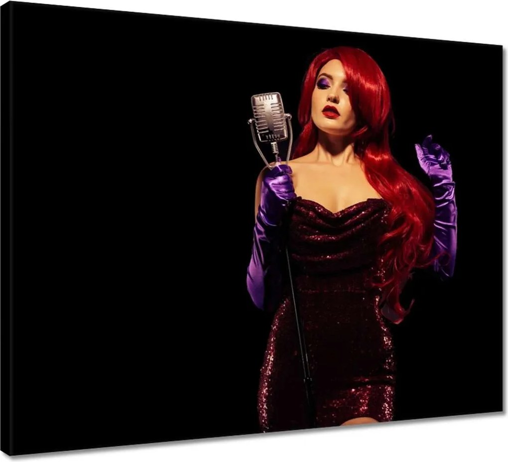 Vászonkép 50x40 Nő piros ruhában