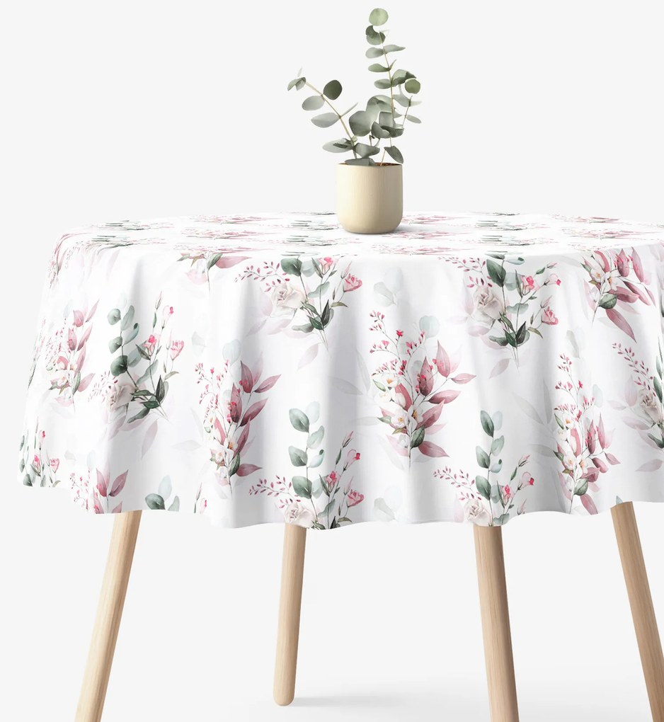 Goldea kör alkó pamut terítő deluxe - zsenge rózsák Ø 100 cm