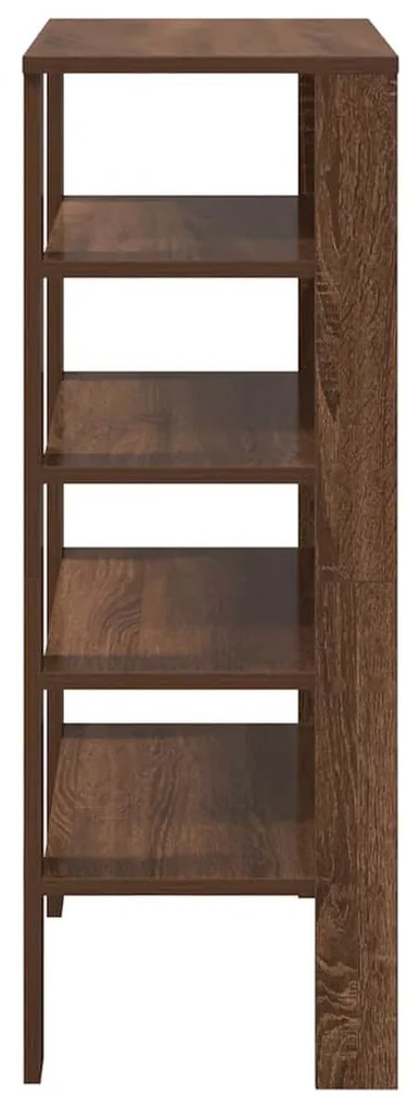 barna tölgy színű szerelt fa cipőtartó 61x32x87,5 cm