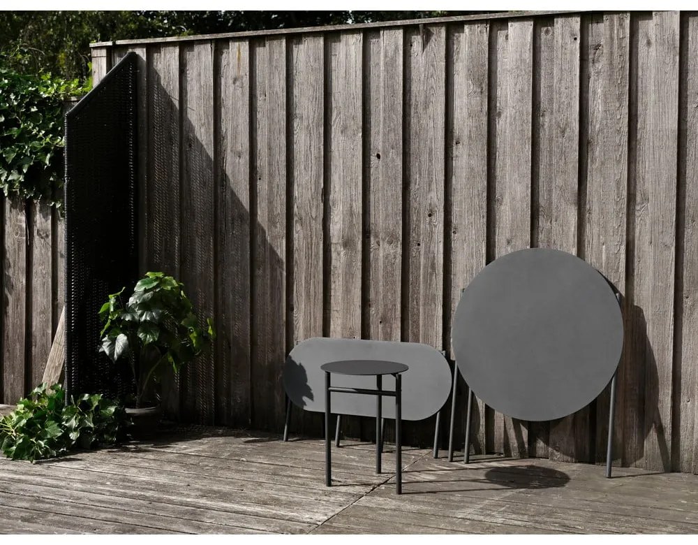 Fekete fém kerek étkezőasztal ø 70 cm Disc – Zone