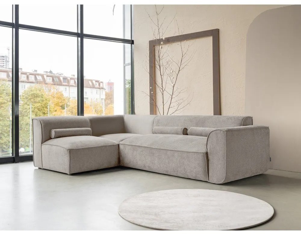 Bézs sarokkanapé (bal oldali) Flex Felix – Miuform