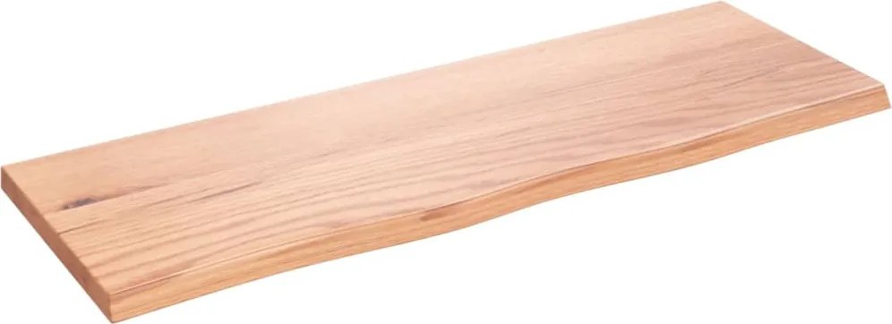 vidaXL világosbarna kezelt tömör fa fürdőszobai pult 80x30x2 cm