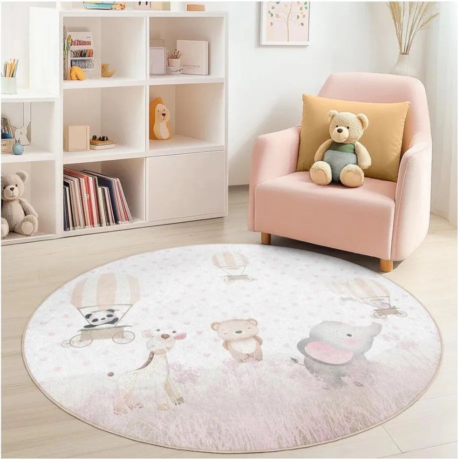 Mosható gyerek szőnyeg ø120 cm Dainty Animals – Mila Home