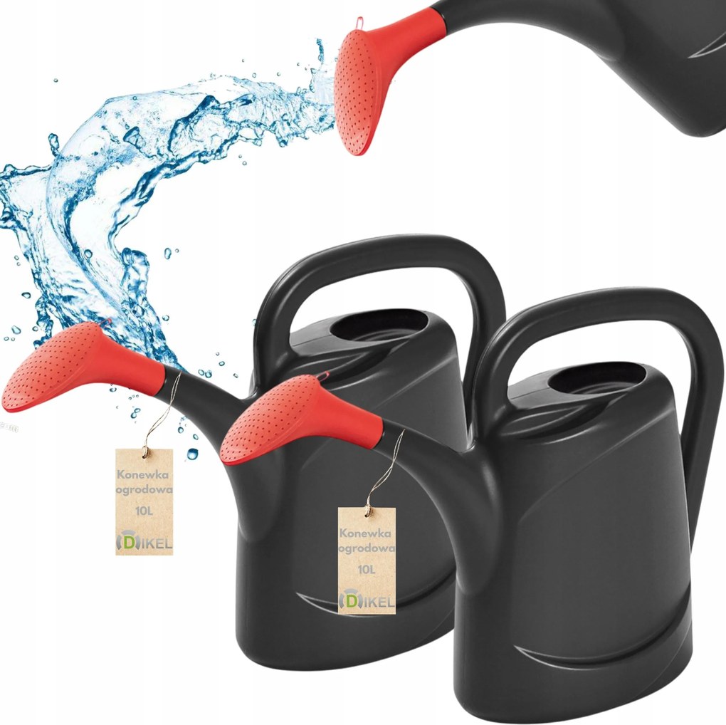 Kerti locsolókanna öntözőszűrővel fekete 10L x2