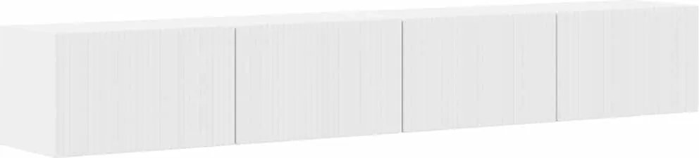 vidaXL TV Fali Szekrény 2 pcs Fényes Fehér 98 x 31 x 29,5 cm Faanyag