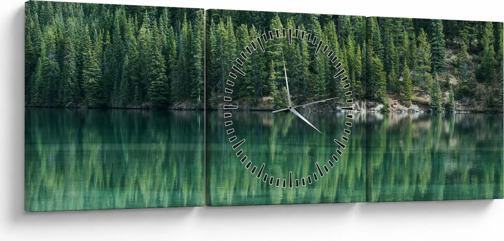 Kép - Tűlevelű a tónál (órával) (90x30 cm)