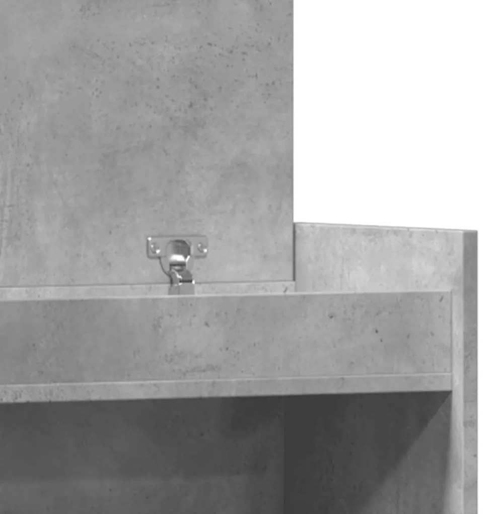 betonszürke szerelt fa cipősszekrény 100,5 x 28 x 100 cm
