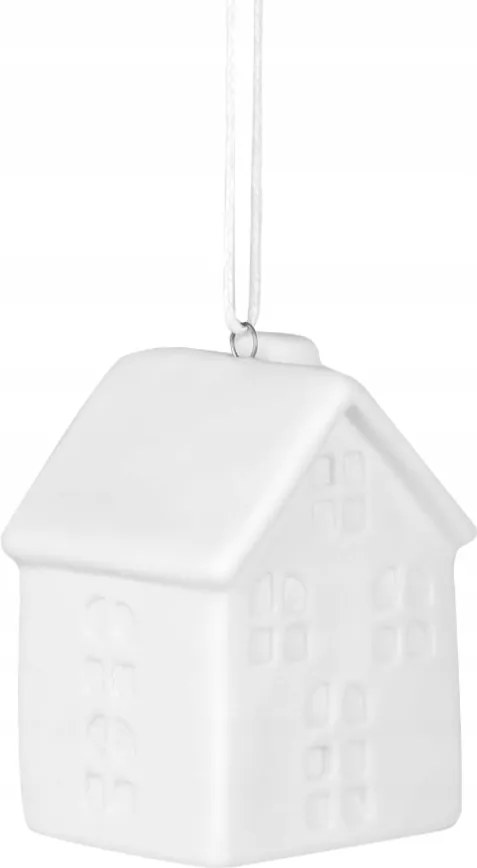 BR07 Medál Rader kerámia házikó felakasztható karácsonyfa dekoráció