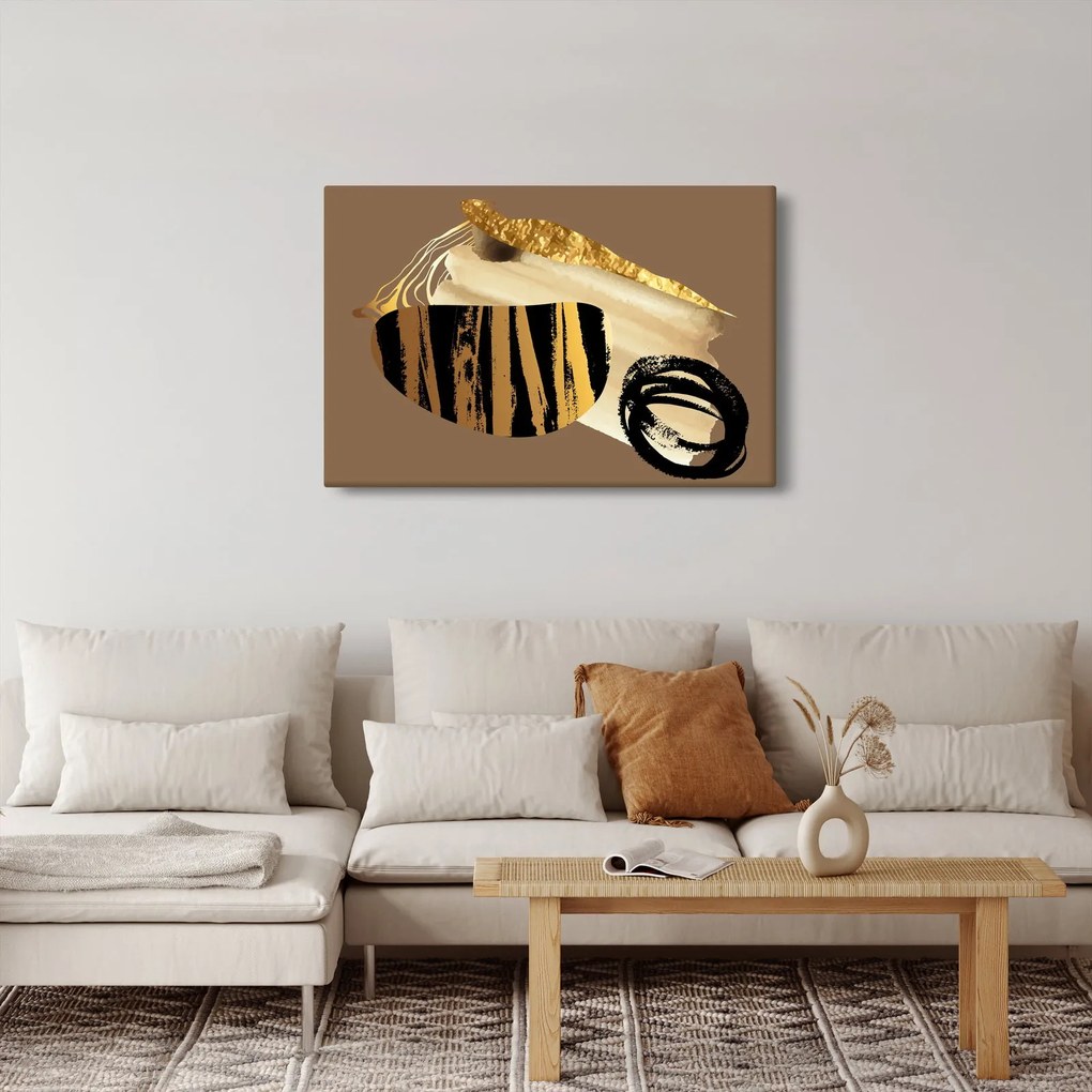 Kép - Absztrakció aranybarna N⁰2 (90x60 cm)