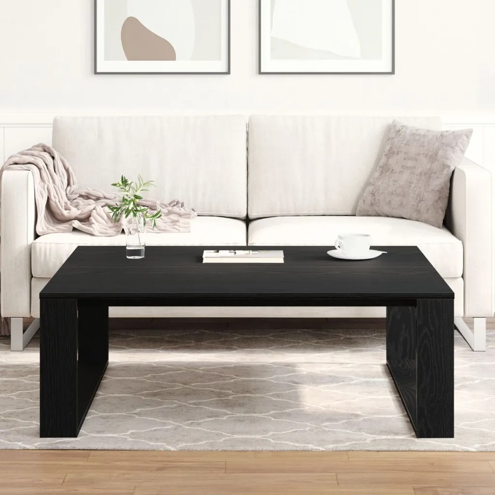 Fekete Tölgy Kávézóasztal 100x100x35 cm Tervezett Fa
