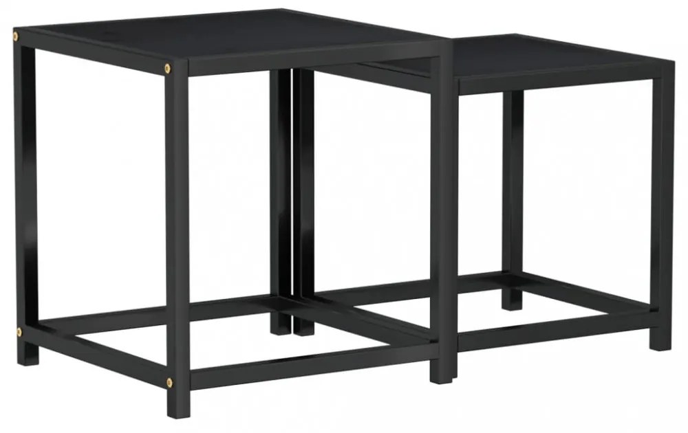 2 db fekete MDF dohányzóasztal