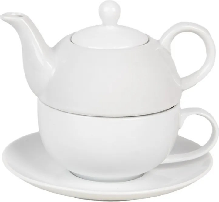Tea For One fehér kerámia tea (csésze teáskannával) 350 ml