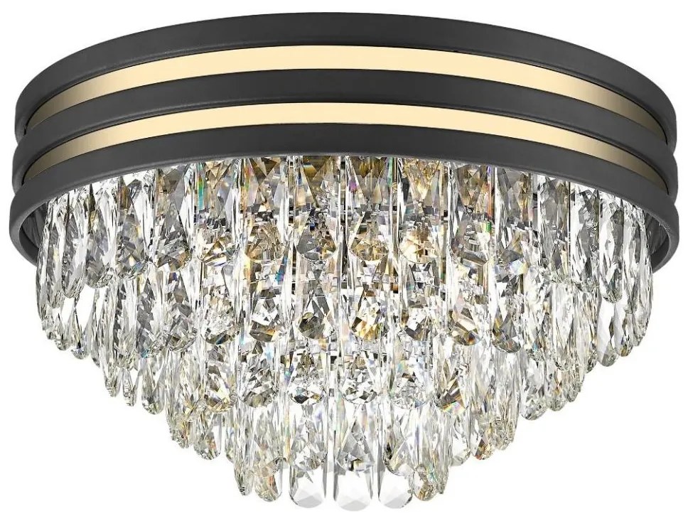 Brilagi - LED Kristály mennyezeti lámpa VELURE 5xE14/40W/230V fekete BG-C0525-05A-P7D7