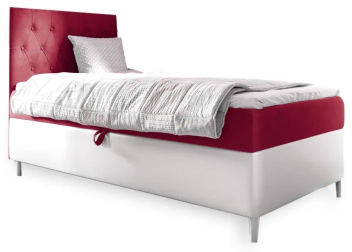 ESME kárpitozott ágy + fedő, 80x200, fresh 8, balos