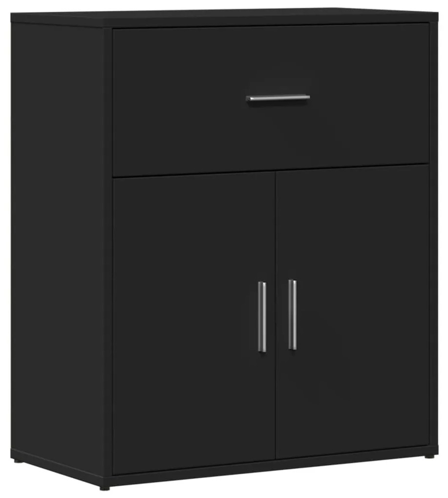 vidaXL 2 db fekete szerelt fa tálalószekrény 60 x 31 x 70 cm