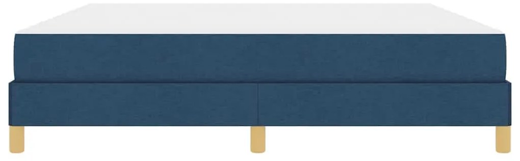 Boxrugós ágy Kék és Barna 180 x 200 cm Textil és mérnöki fa