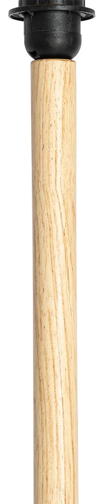 Fa állólámpa bársony lámpabúrával, levélminta és arany belsővel - Mels