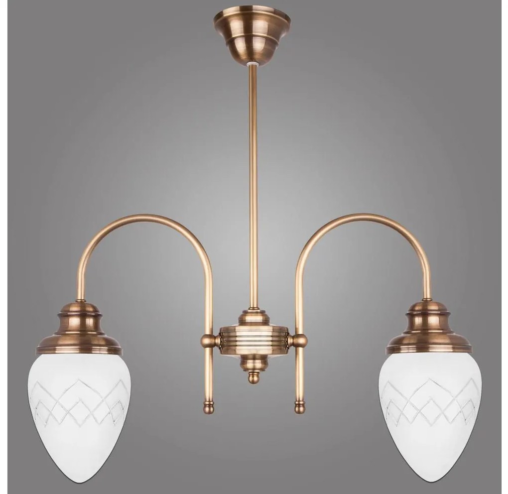 Kemar RI/2/M - Csillár rúdon RINAMA 2xE27/60W/230V sárgaréz