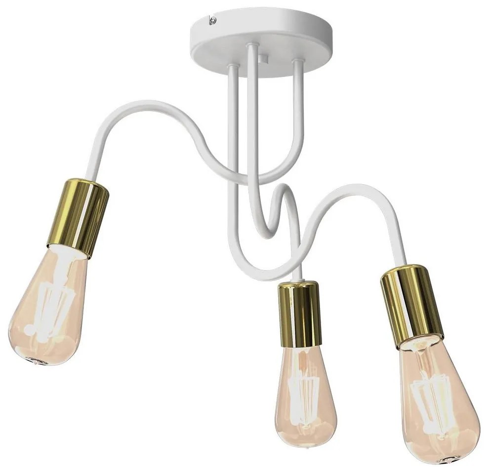 Felületre szerelhető csillár DOW 3xE27/60W/230V fehér/arany