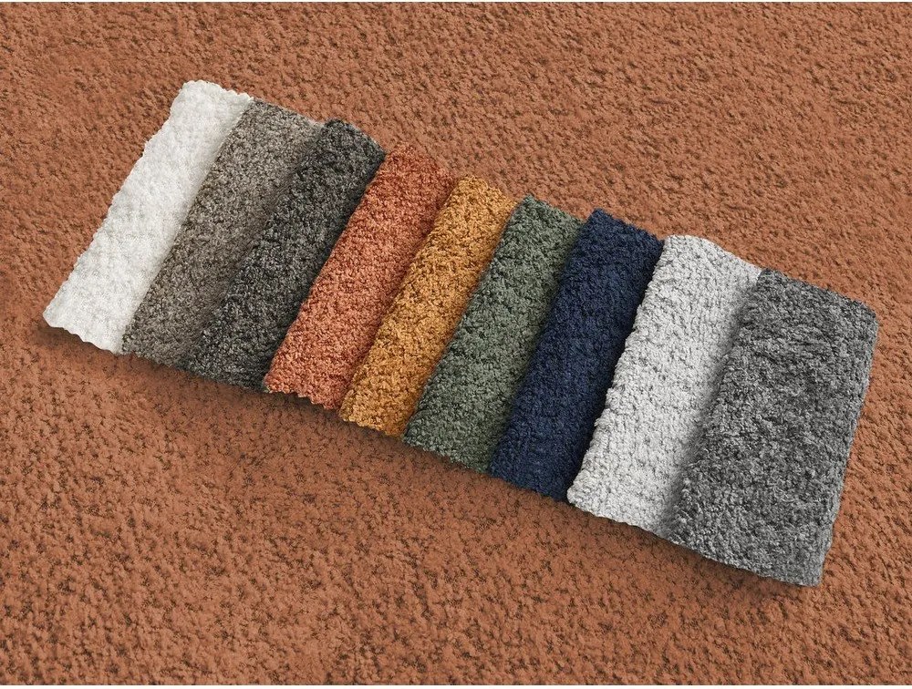 Narancssárga buklé sarokkanapé (jobb oldali-heverő résszel) Azra – Bobochic Paris