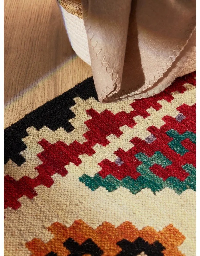 Piros kétoldalas kézi szövésű gyapjú futószőnyeg 60x190 cm Kamal Kian – Nouristan