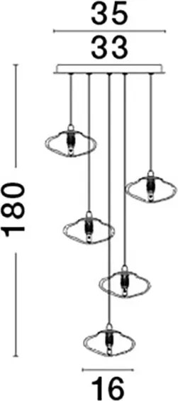 NOVA LUCE 9006049 KING Ernyős Függesztett LámpaG9 IP20