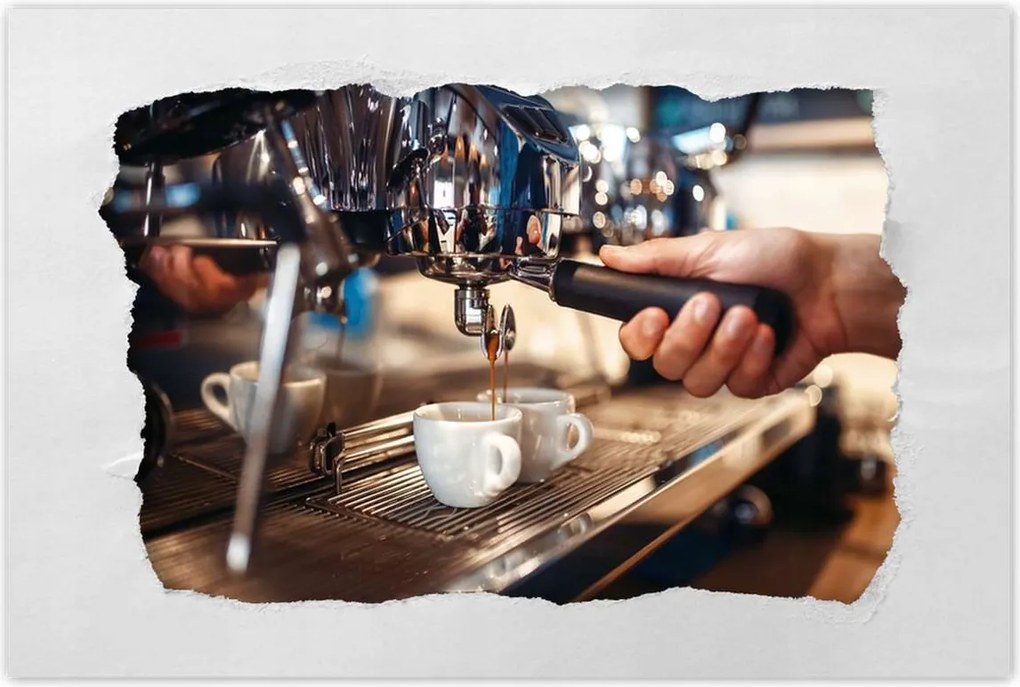 Poszterek 60x40 Barista önti a kávét