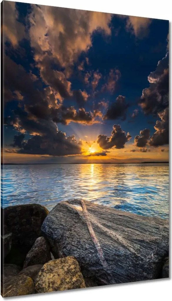 Vászonkép 80x120 Sziklák Tenger Naplemente