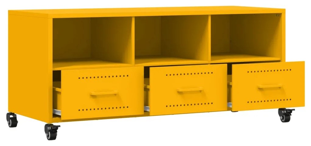 mustársárga acél TV-szekrény 100,5 x 39 x 43,5 cm