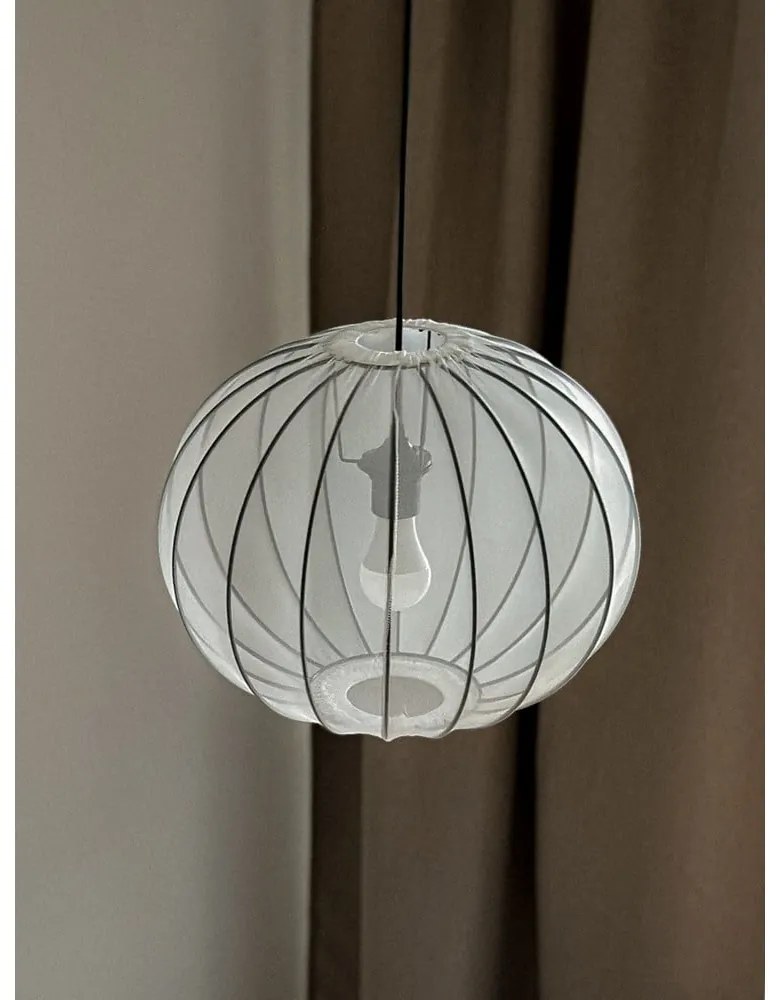 Fehér függőlámpa textil búrával ø 52 cm Mellow – Candellux Lighting