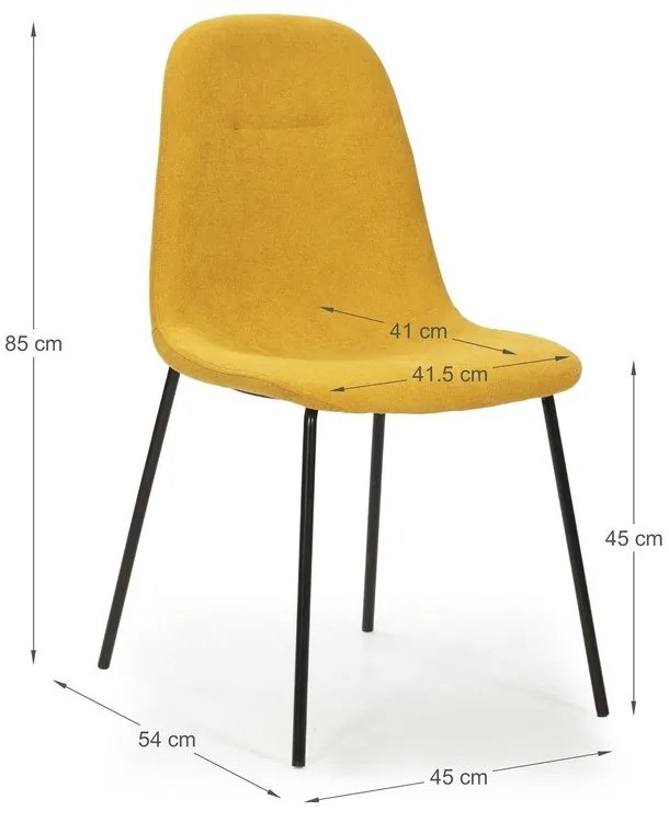Sárga étkezőszék szett 4 db-os Renne – Marckeric