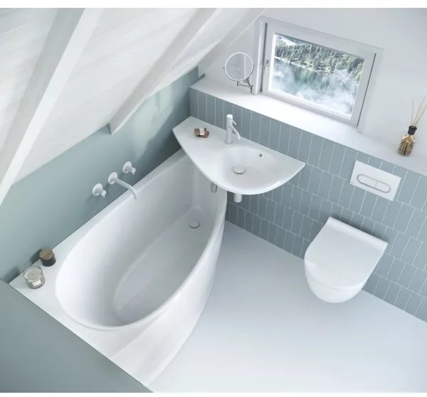 Ravak CQ01000000 - Sarokkád AVOCADO 160x75 cm akril/fehér