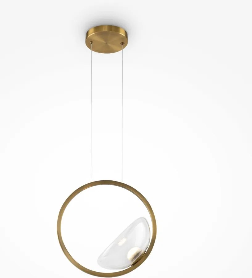 MAYTONI MOD327PL-L5BS3K MOON Modern Led Függesztett Lámpa Sárgaréz, Átlátszó LED IP20