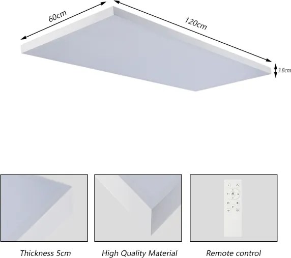 Brilagi-LED Fényerőszabályozható fürdőszobai lámpatest FRAME SMART LED/96W/230V IP44 fehér + távvezérlő