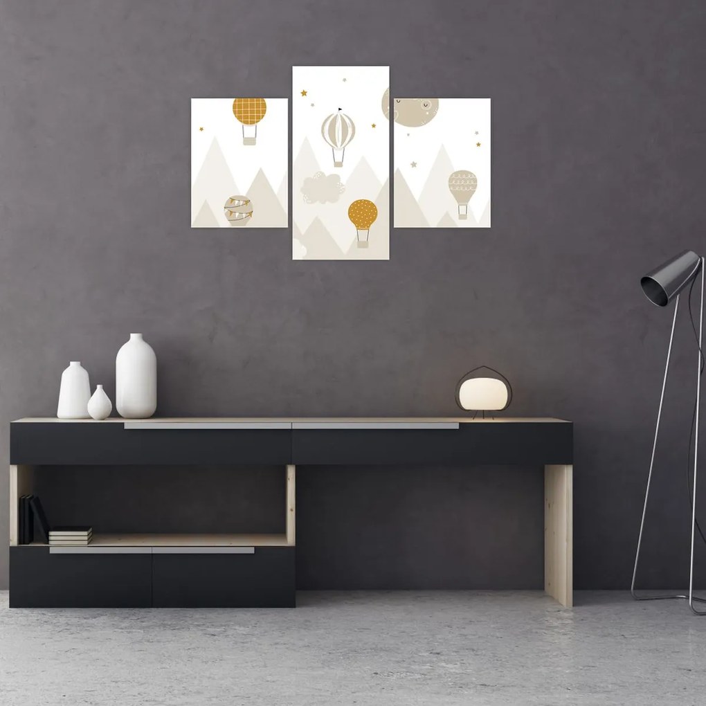 Kép - Repülő léggömbök (90x60 cm)