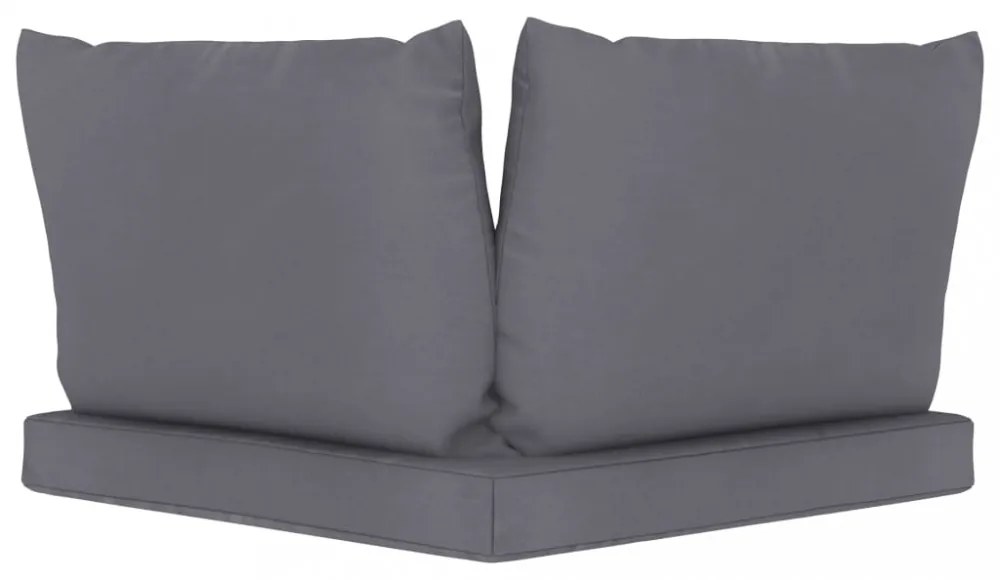 3 db antracitszürke oxford szövet raklapkanapé-párna